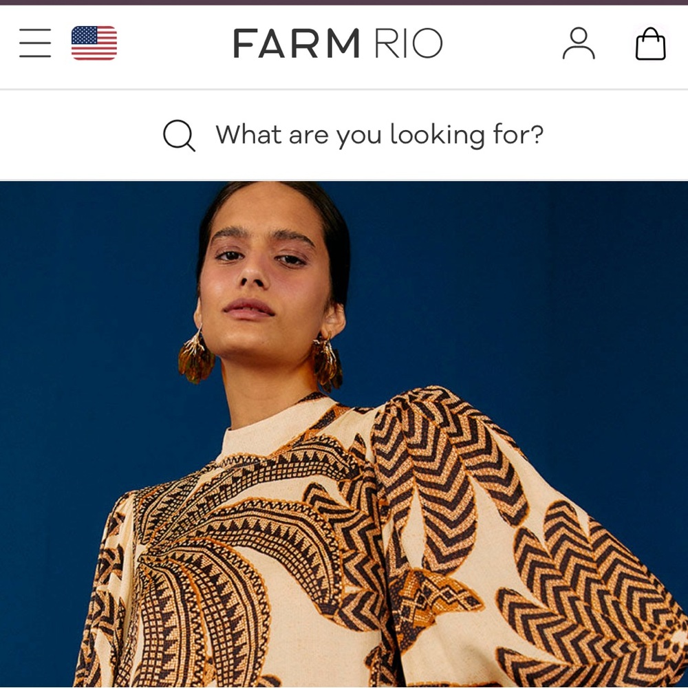Farm Rio Sand Yawanawa Banana Lenzing™ Ecovero™ Viscose Blouse
